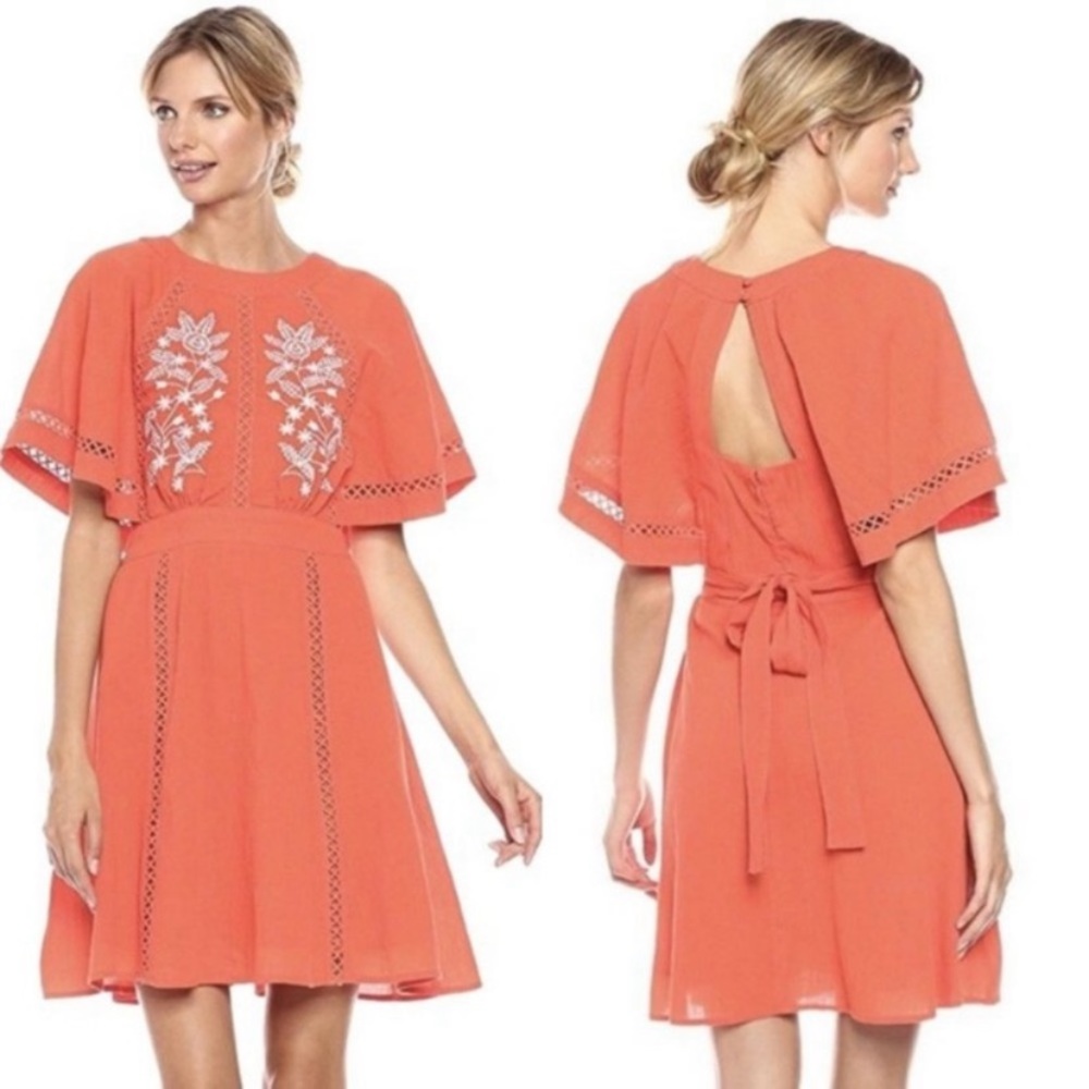 Nanette Lepore Calypso Floral Embroidered Dress Size 12